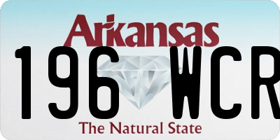 AR license plate 196WCR