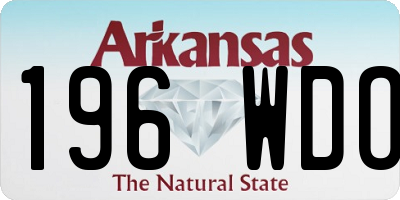 AR license plate 196WDO