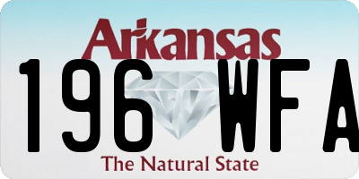 AR license plate 196WFA