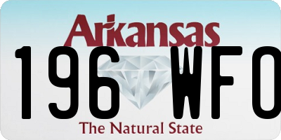 AR license plate 196WFO