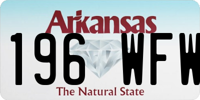AR license plate 196WFW