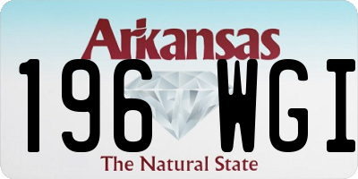 AR license plate 196WGI