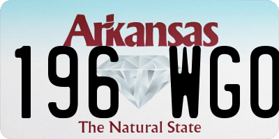 AR license plate 196WGO