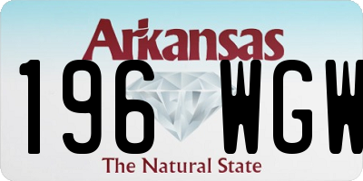 AR license plate 196WGW