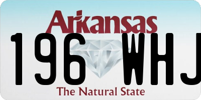 AR license plate 196WHJ