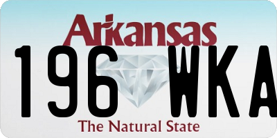 AR license plate 196WKA