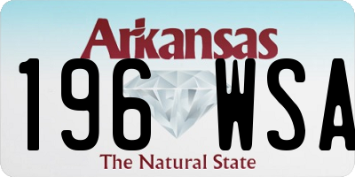 AR license plate 196WSA