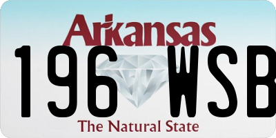 AR license plate 196WSB