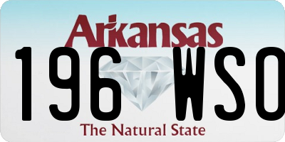 AR license plate 196WSO