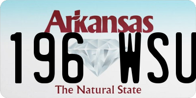 AR license plate 196WSU
