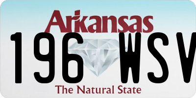 AR license plate 196WSV