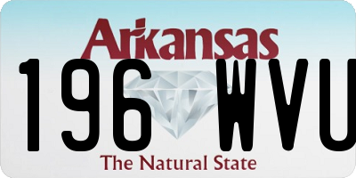 AR license plate 196WVU