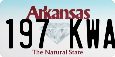 AR license plate 197KWA