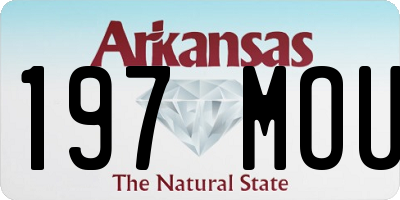 AR license plate 197MOU