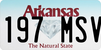 AR license plate 197MSV