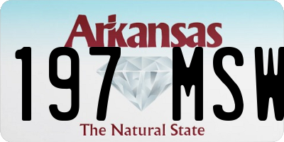 AR license plate 197MSW