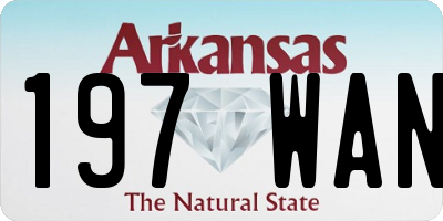AR license plate 197WAN