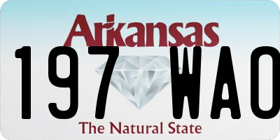 AR license plate 197WAO
