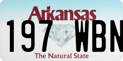 AR license plate 197WBN