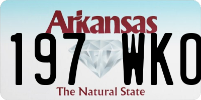 AR license plate 197WKO