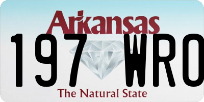 AR license plate 197WRO