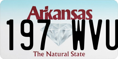 AR license plate 197WVU