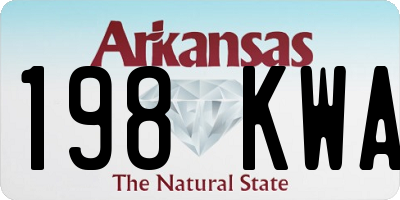 AR license plate 198KWA