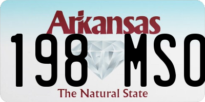 AR license plate 198MSO