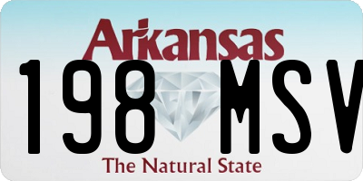 AR license plate 198MSV
