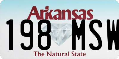 AR license plate 198MSW