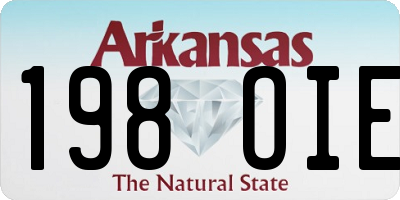 AR license plate 198OIE