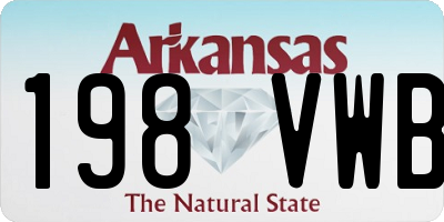 AR license plate 198VWB