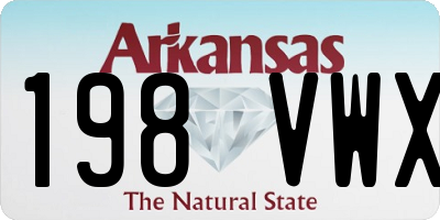 AR license plate 198VWX