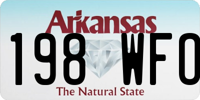 AR license plate 198WFO