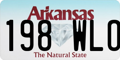 AR license plate 198WLO