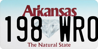 AR license plate 198WRO