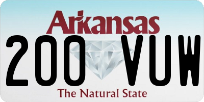 AR license plate 200VUW