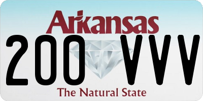 AR license plate 200VVV
