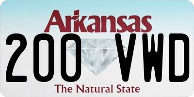 AR license plate 200VWD