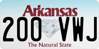 AR license plate 200VWJ