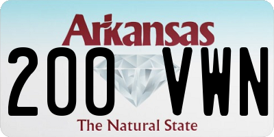 AR license plate 200VWN