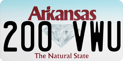 AR license plate 200VWU