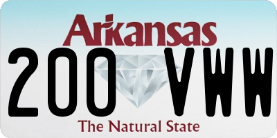 AR license plate 200VWW