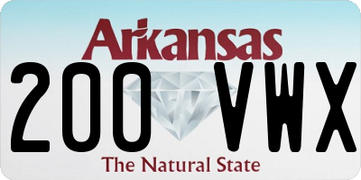 AR license plate 200VWX