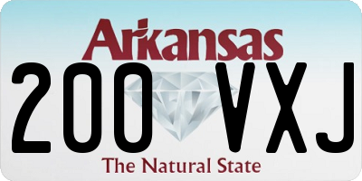 AR license plate 200VXJ