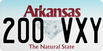 AR license plate 200VXY