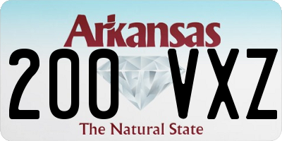 AR license plate 200VXZ
