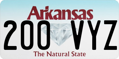AR license plate 200VYZ