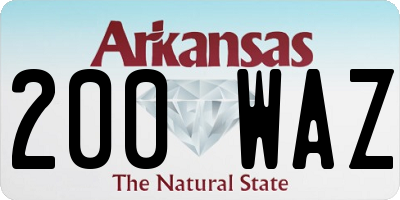AR license plate 200WAZ