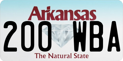 AR license plate 200WBA